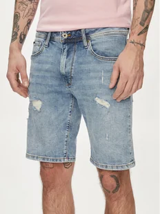 Pepe Jeans Szorty jeansowe Taper Short PM801084RH2 Niebieski Regular Fit - Spodenki męskie - miniaturka - grafika 1