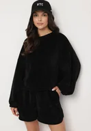 Komplety damskie - Czarny Dzianinowy Komplet Bluza i Szorty Novanisa - miniaturka - grafika 1