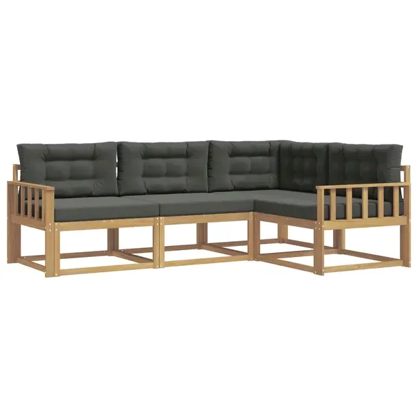 Zestaw sof na zewnątrz 3 szt. Biały i antracyt Poliester