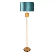Lampy stojące - Lampa Stojąca Z Welwetowym Abażurem Musa 46X165 Turkusowa + Złota - miniaturka - grafika 1