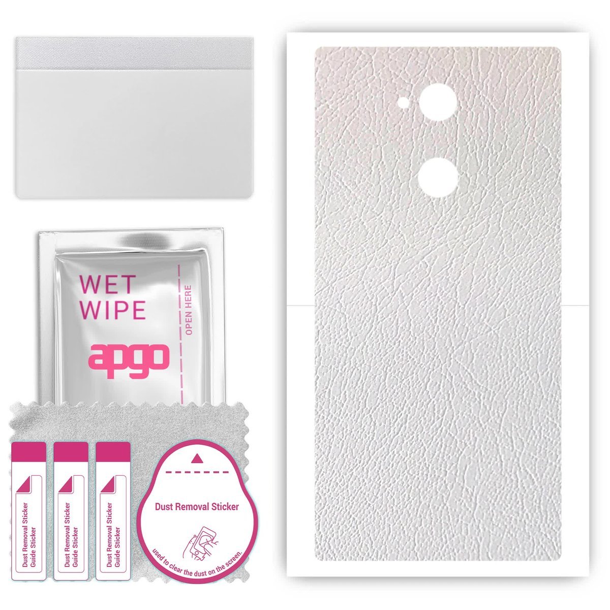 Folia naklejka skórka strukturalna na TYŁ do Sony Xperia XA2 - Skóra Biała - apgo SKINS