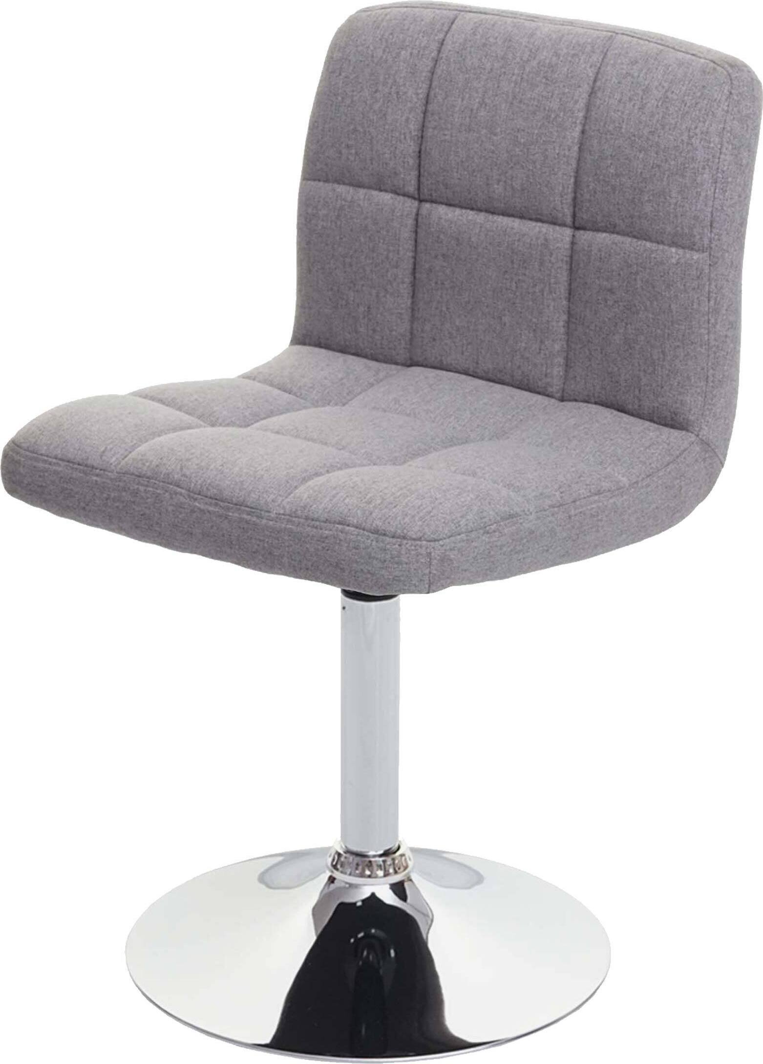 Krzesło do jadalni Kavala, krzesło kuchenne Krzesło obrotowe z certyfikatem MVG ~ tkanina/tekstylia jasnoszare, podstawa chromowana