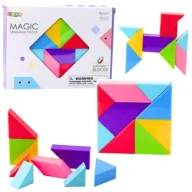 Klocki - Klocki magnetyczne Tangram z naklejkami 9el - miniaturka - grafika 1