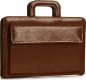 Teczki i aktówki - SKÓRZANA AKTÓWKA TECZKA BIWUAR NA DOKUMENTY SOLOME Z RĄCZKĄ - miniaturka - grafika 1