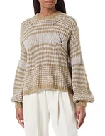 Swetry damskie - Sisley Damski sweter L/S 103PL101H Sweater, beżowy w paski 911, XS - miniaturka - grafika 1