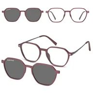 Okulary korekcyjne, oprawki, szkła - Okulary pod korekcję z polaryzacyjną nakładką przeciwsłoneczną CLIP-M-TRC300C-1 bordowy - miniaturka - grafika 1