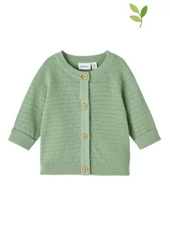 Bluzy i sweterki niemowlęce - Name it Kardigan "Dabil" w kolorze zielonym - grafika 1