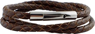König Design skórzany naszyjnik skórzany pasek skórzana bransoletka 5 mm męski naszyjnik 17 cm - 100 cm pleciony, długość: 100 centymetrów, kolor: brązowy - Naszyjniki męskie - miniaturka - grafika 1