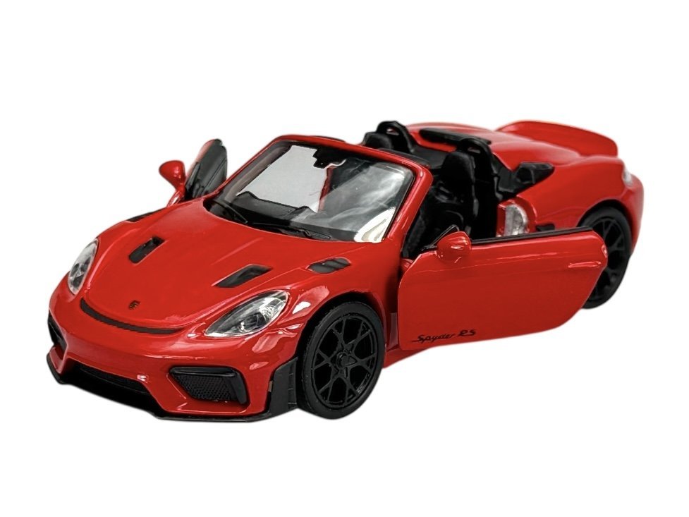 WELLY PORSCHE 718 SPYDER RS BEZ DACHU CZERWONY 1:34 SAMOCHÓD NOWY METALOWY MODEL