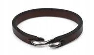 Bransolety męskie - Nowa, męska bransoleta skórzana, bransoletka skóra 21 cm - brązowa - miniaturka - grafika 1