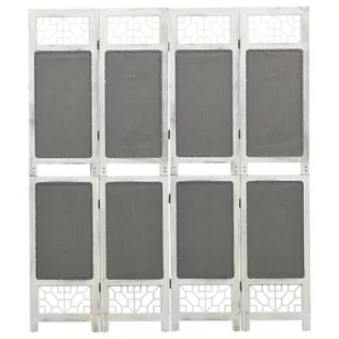 Lumarko Parawan 4-panelowy Szary 140x165 cm Tkanina - Parawany - miniaturka - grafika 1