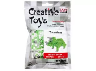 Koraliki Do Prasowania Wersja 3D, Triceratops, Dinozaur, Saszetka, Prasowanka - Prace ręczne dla dzieci - miniaturka - grafika 1