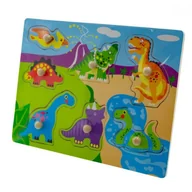 Puzzle - PUZZLE DREWNIANE DINOZAURY 30X22 NA PINEZKACH 7 EL - miniaturka - grafika 1