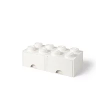 Pudła i pojemniki do przechowywania - Lego LEGO Brick szuflada 8 guziki, 2 szuflady, pudełko do przechowywania można układać w stos, 9,4 L, biała, 001  biały 40061735 - miniaturka - grafika 1