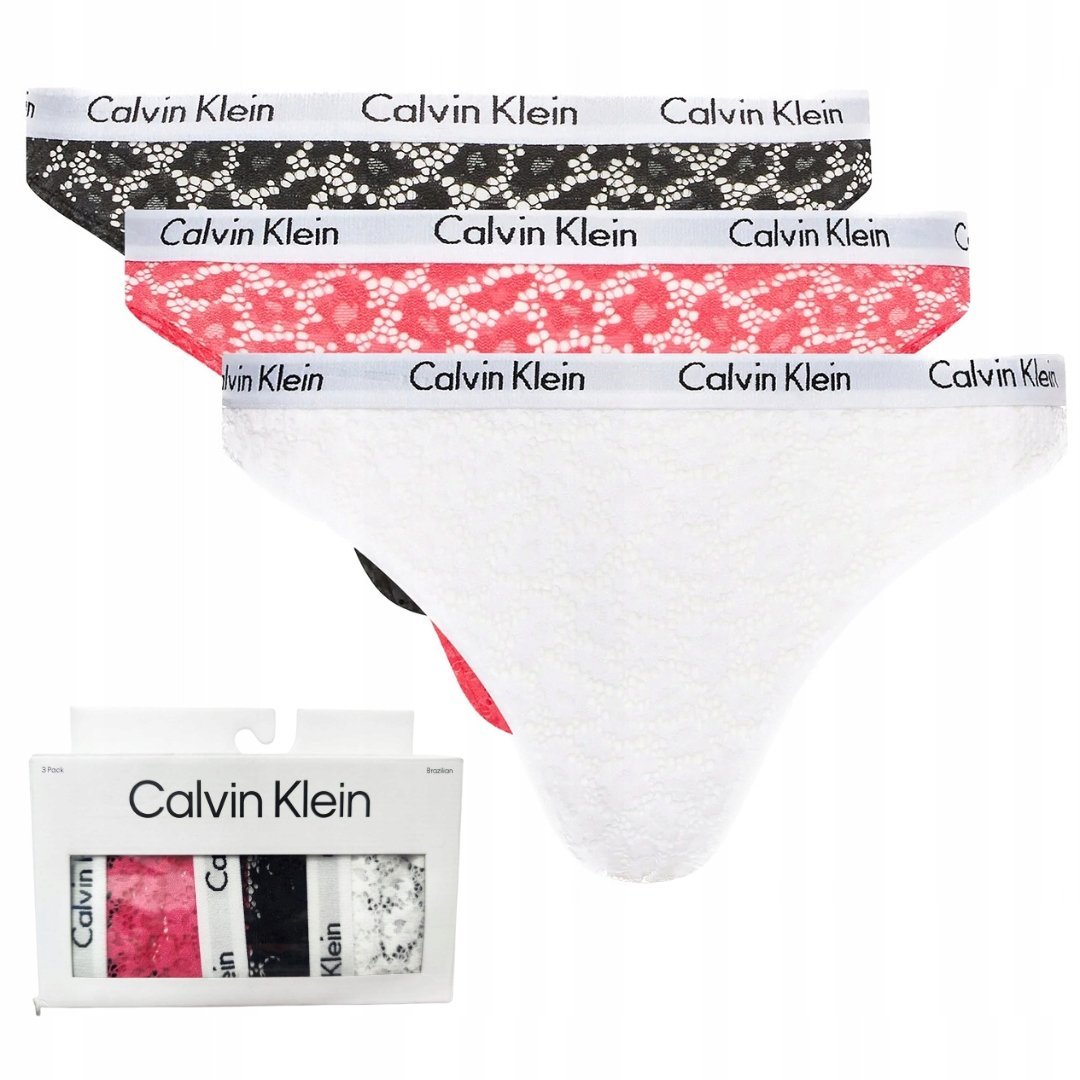 Calvin Klein Majtki Damskie Brazyliany 3 Pack Z Logo S Ck85 0Z7B4_G* S 0_7