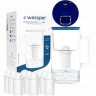 Dzbanki filtrujące - Szklany dzbanek filtrujący Wessper FutureFlow Aquaclassic + 10x Filtr Wkład - miniaturka - grafika 1