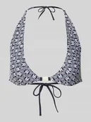 Stroje kąpielowe - Top bikini ze wzorem z logo na całej powierzchni - miniaturka - grafika 1