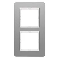 Klawisze i ramki - Hager polo Q.7 Ramka podwójna aluminium 10126074 10126074 - miniaturka - grafika 1