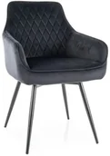 Krzesła - Krzesło tapicerowane MARLO VELVET czarne obracane SIGNAL - miniaturka - grafika 1