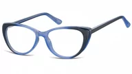 Okulary korekcyjne, oprawki, szkła - Sunoptic Okulary oprawki korekcyjne Kocie Oczy zerówki CP138C gradient niebieski - miniaturka - grafika 1