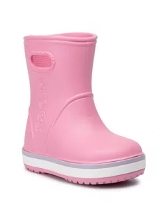 Buty dla dziewczynek - Crocs Kalosze Crocband Rain Boot K 205827 Różowy - grafika 1