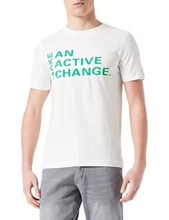 Koszulki męskie - camel active Męski T-shirt, Broken White, 3XL - grafika 1