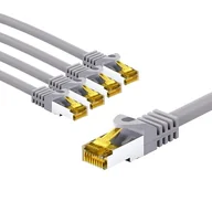 Kable miedziane - goobay 66091 CAT7 kabel sieciowy w zestawie 5 szt. / kabel krosowy ekranowany S/FTP/CU Ethernet kabel, PiMF, LSZH/Cat 7 kabel z 10 Gbits/szary / 5 x 5 m - miniaturka - grafika 1