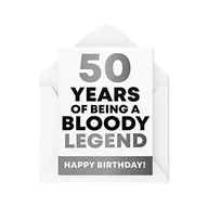 Kartki okolicznościowe i zaproszenia - Tongue in Peach Zabawna kartka z życzeniami na 50. urodziny dla niego jej dziadków mamy taty brata siostry humor sarkazm sztandar żart CBH202 TIP_CARD_CBH202 - miniaturka - grafika 1