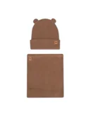 Czapki dla dzieci - Action Boy Komplet czapka i komin 8KF-001-AW24 Brązowy - miniaturka - grafika 1