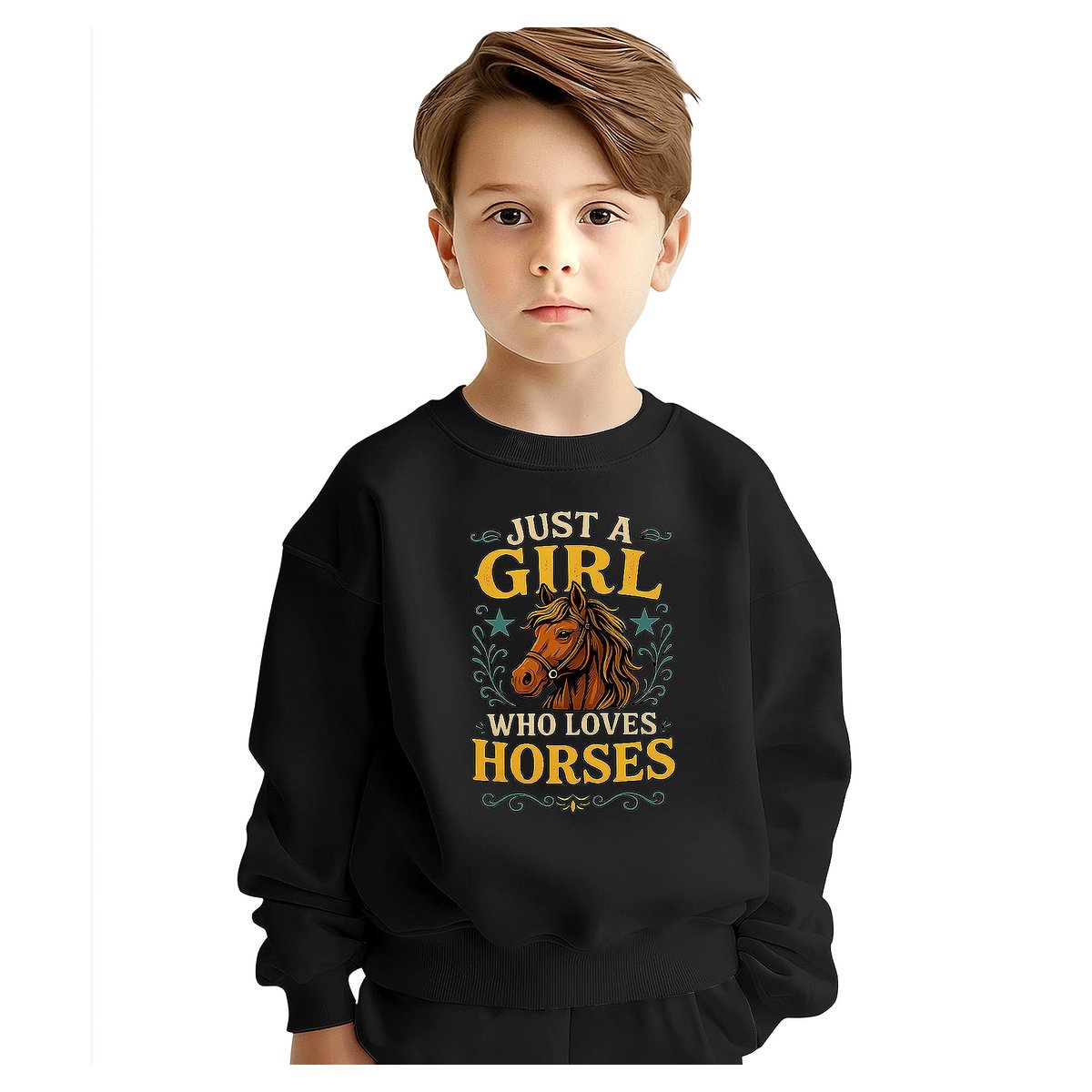 BLUZA DZIECIĘCA KOŃ DZIEWCZYNA KOCHA KONIE 104 DLA CHŁOPCA DZIEWCZYNKI