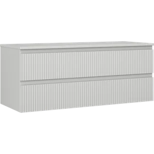 Mexen Rivel szafka łazienkowa podumywalkowa 120 cm z blatem, 2 szuflady, ryflowana , szara mat - 91A20-12047-2-BFFC62 - Szafki łazienkowe - miniaturka - grafika 1