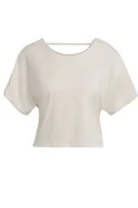 Bluzki damskie - Koszulka damska Adidas Studio Backless sportowa ecru-S - miniaturka - grafika 1