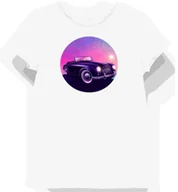 Koszulki i topy damskie - Koszulka damska biała z nadrukiem klasycznych kabrioletów MG XXL - miniaturka - grafika 1