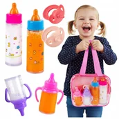 Akcesoria dla lalek - Magiczna Butelka Zestaw Akcesoriów Dla Lalki Bobasa Znikające Mleko Torba - miniaturka - grafika 1