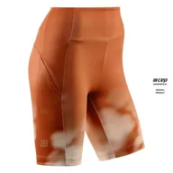 Spodenki damskie - Damskie krótkie szorty sportowe do biegania CEP limitowana kolekcja Bloom pomarańczowe - miniaturka - grafika 1