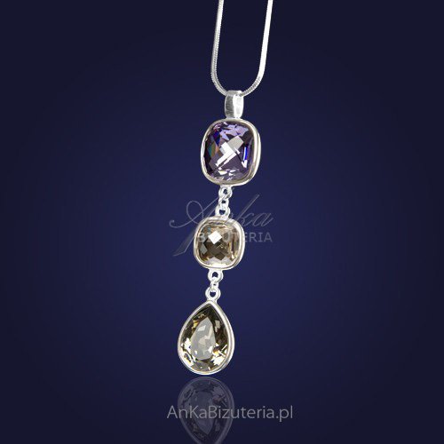 ankabizuteria.pl Swarowski Naszyjnik srebrny z kryształami Swarovski