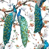 Płytki ceramiczne - Alfa-Cer Dekor Peacock White 60x60 - miniaturka - grafika 1