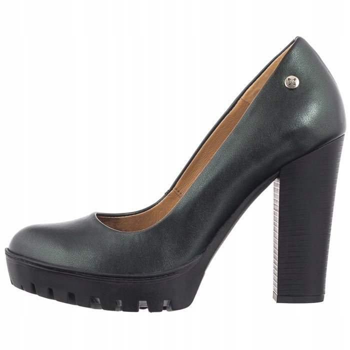 Zielone czółenka półbuty Maciejka 02629-61 damskie słupek skóra r.39