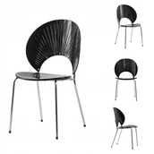 Krzesła - Krzesło nowoczesne CORVARA CZARNE - miniaturka - grafika 1