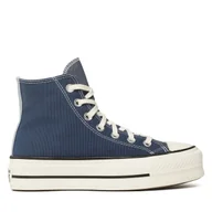 Trampki damskie - Trampki Converse Ctas Lift Hi A03821C Granatowy - miniaturka - grafika 1