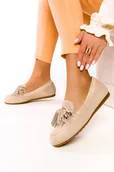 Mokasyny damskie - Beżowe mokasyny Maciejka z kokardą polska skóra 04830-04/00-5 - miniaturka - grafika 1