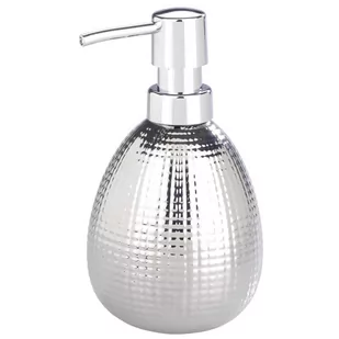 Wenko Srebrny dozownik do mydła do płynów z pompką pojemnik na mydło ceramiczny chrom 320 ml pojemności marka B07B5B7FSW - Mydelniczki i dozowniki mydła - miniaturka - grafika 2
