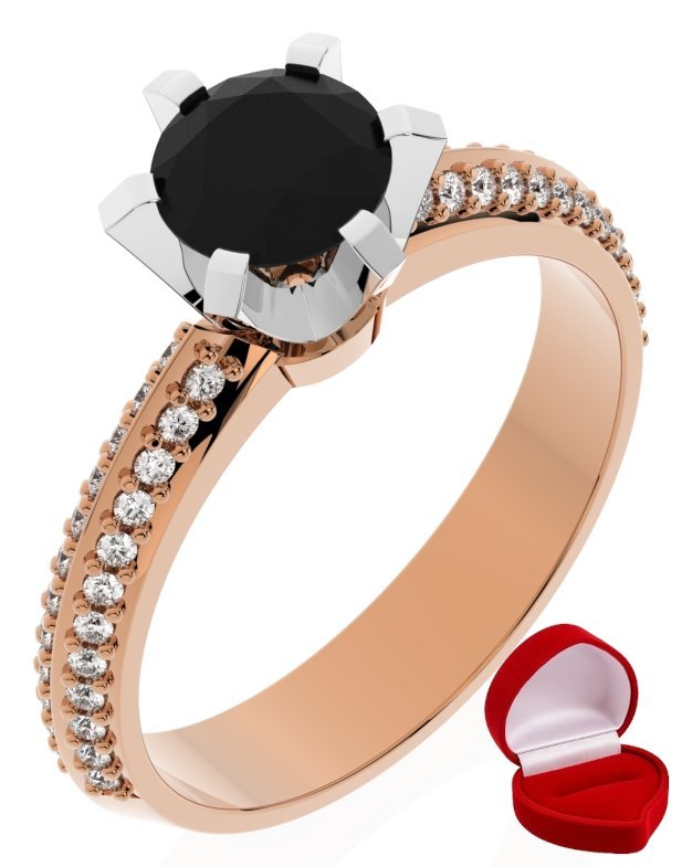ZŁOTY PIERŚCIONEK ZARĘCZYNOWY 585 14k BRYLANT CZ. 0,70 ct RÓŻOWE ZŁOTO R9