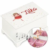 Pozytywki dla dzieci - Szkatułka drewniana z pozytywką i nadrukiem dla dziewczynki na imieniny - miniaturka - grafika 1