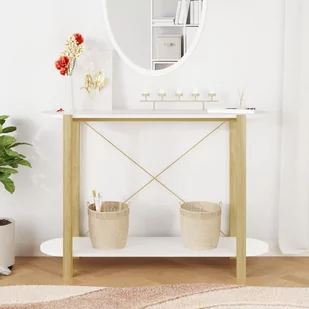 Stolik konsolowy, biały, 110x38x75 cm, materiał drewnopochodny Lumarko! - Konsole i sekretarzyki - miniaturka - grafika 4