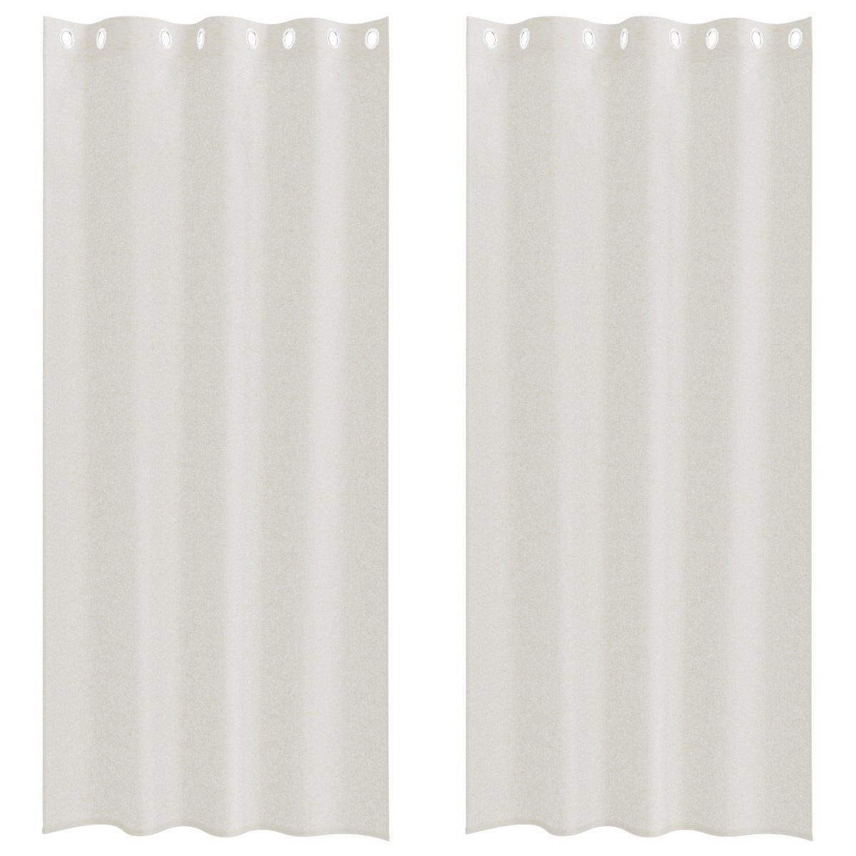 vidaXL Zasłony z zasłonami 2 pcs Kremowy 140 x 245 cm Poliester