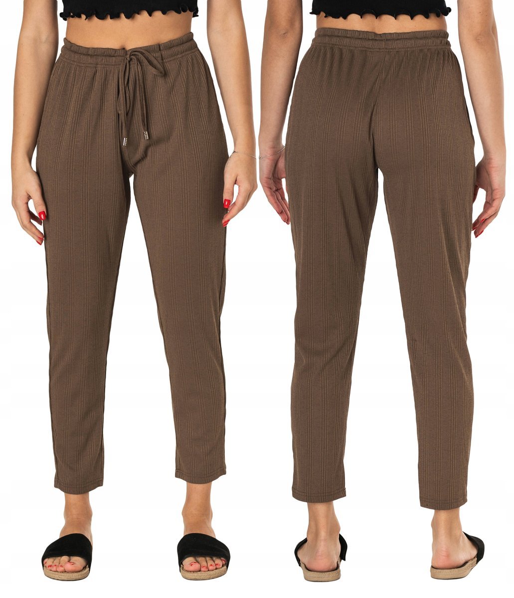 Cienkie Spodnie Damskie Bawełniane Lato 46134-6 M