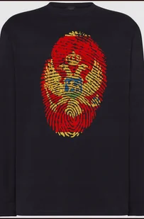 Czarnogóra Flaga Odcisk Longsleeve Rozm.5XL - Koszulki męskie - miniaturka - grafika 1