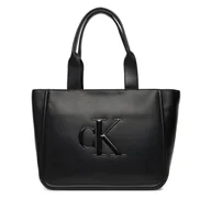 Torebki damskie - Torebka Calvin Klein Bold Ck Medium Tote LV04F3218G Czarny - miniaturka - grafika 1