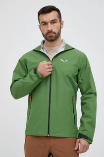 Kurtki i kamizelki sportowe męskie - Salewa kurtka outdoorowa Puez Aqua 4 PTX 2.5L kolor zielony - grafika 1